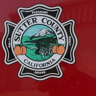 Sutter County Fire Department badge on an engine